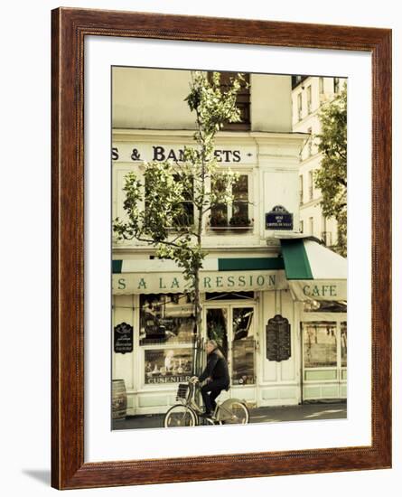 Cafe, Quai De L'Hotel De Ville, Marais District, Paris, France-Jon Arnold-Framed Photographic Print