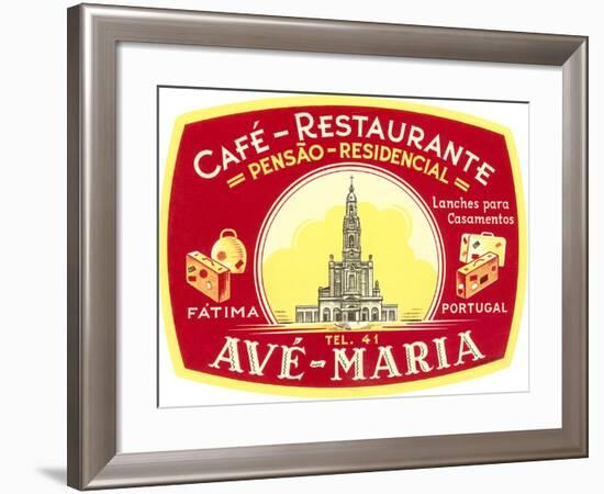 Cafe, Restaurant Ave Maria, Portugal-null-Framed Art Print