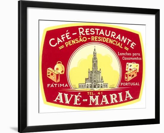 Cafe, Restaurant Ave Maria, Portugal-null-Framed Art Print