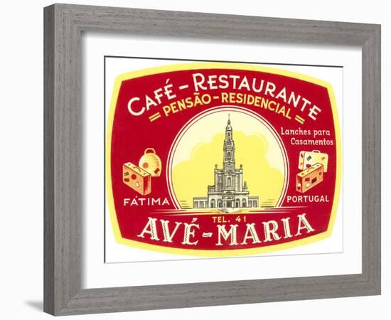 Cafe, Restaurant Ave Maria, Portugal-null-Framed Art Print