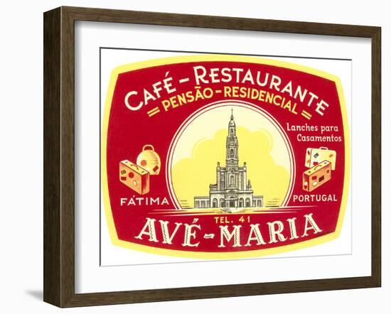 Cafe, Restaurant Ave Maria, Portugal-null-Framed Art Print