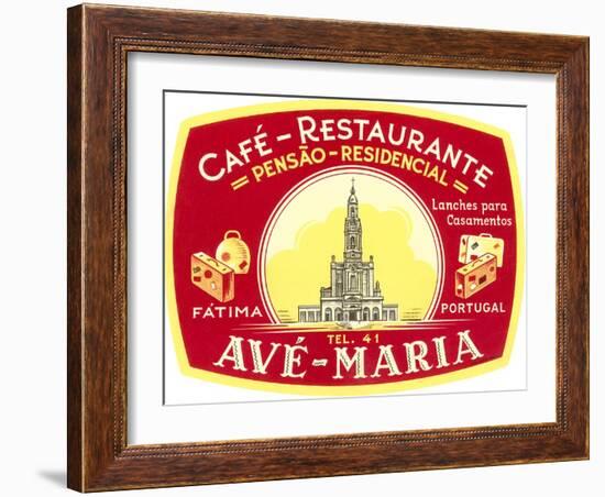 Cafe, Restaurant Ave Maria, Portugal-null-Framed Art Print