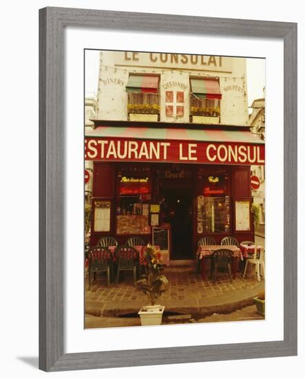 Cafe Restaurant, Montmartre, Paris, France, Europe-David Hughes-Framed Photographic Print