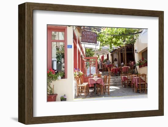 Cafe, Restaurant, Taverna, Plaka, Athens, Greece-Peter Adams-Framed Photographic Print