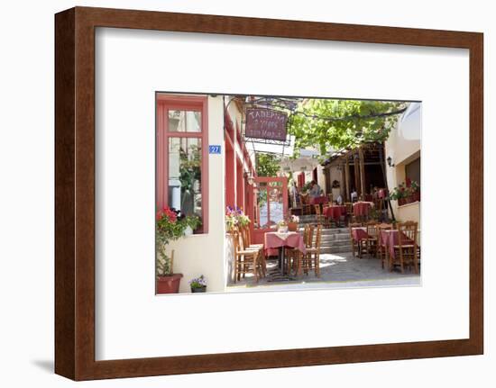 Cafe, Restaurant, Taverna, Plaka, Athens, Greece-Peter Adams-Framed Photographic Print