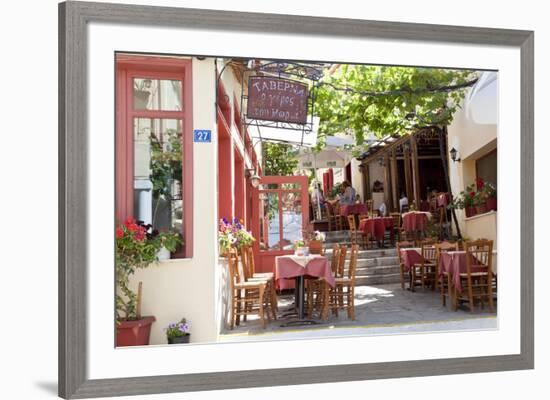 Cafe, Restaurant, Taverna, Plaka, Athens, Greece-Peter Adams-Framed Photographic Print