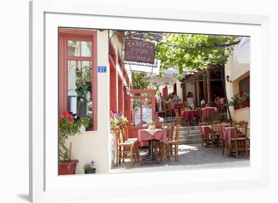 Cafe, Restaurant, Taverna, Plaka, Athens, Greece-Peter Adams-Framed Photographic Print