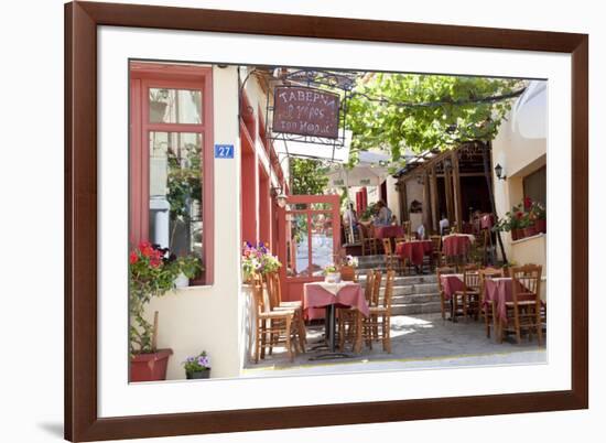 Cafe, Restaurant, Taverna, Plaka, Athens, Greece-Peter Adams-Framed Photographic Print