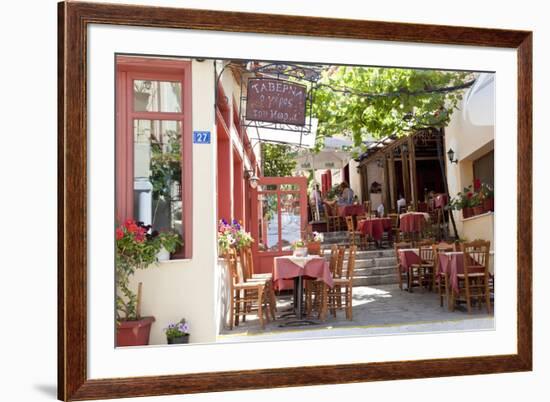 Cafe, Restaurant, Taverna, Plaka, Athens, Greece-Peter Adams-Framed Photographic Print