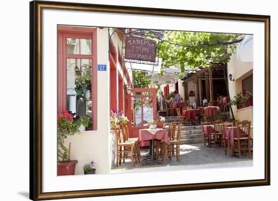 Cafe, Restaurant, Taverna, Plaka, Athens, Greece-Peter Adams-Framed Photographic Print