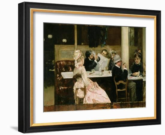 Cafe Scene in Paris, 1877-Henri Gervex-Framed Giclee Print