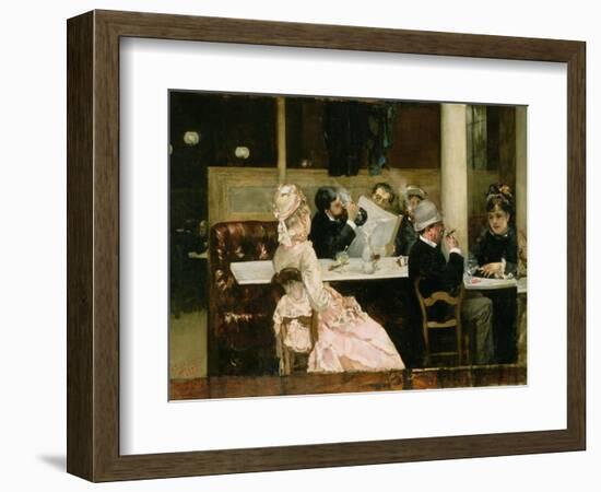 Cafe Scene in Paris, 1877-Henri Gervex-Framed Premium Giclee Print