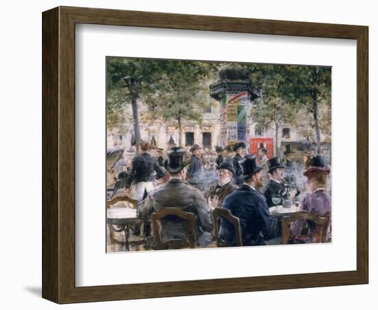 Cafe Scene in Paris, 1884-Louis Anet Sabatier-Framed Giclee Print