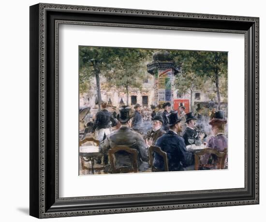 Cafe Scene in Paris, 1884-Louis Anet Sabatier-Framed Giclee Print