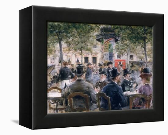 Cafe Scene in Paris, 1884-Louis Anet Sabatier-Framed Premier Image Canvas