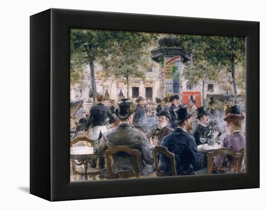 Cafe Scene in Paris, 1884-Louis Anet Sabatier-Framed Premier Image Canvas