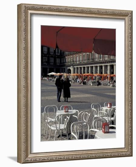 Cafe Tables in Plaza Mayor, Madrid, Spain-David Barnes-Framed Photographic Print