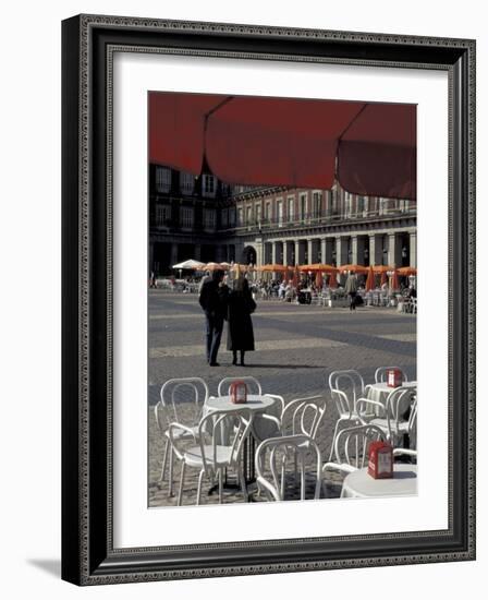 Cafe Tables in Plaza Mayor, Madrid, Spain-David Barnes-Framed Photographic Print