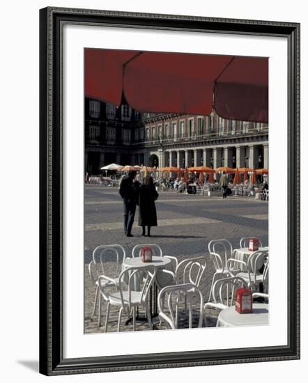 Cafe Tables in Plaza Mayor, Madrid, Spain-David Barnes-Framed Photographic Print