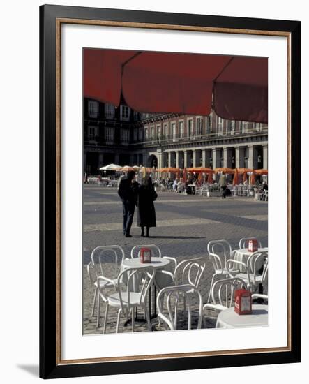 Cafe Tables in Plaza Mayor, Madrid, Spain-David Barnes-Framed Photographic Print