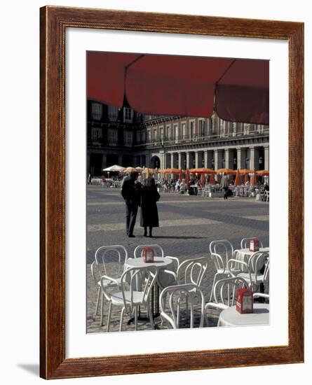 Cafe Tables in Plaza Mayor, Madrid, Spain-David Barnes-Framed Photographic Print