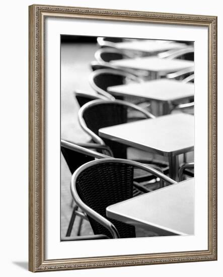 Cafe Tables, Palma, Mallorca, Spain-Walter Bibikow-Framed Photographic Print