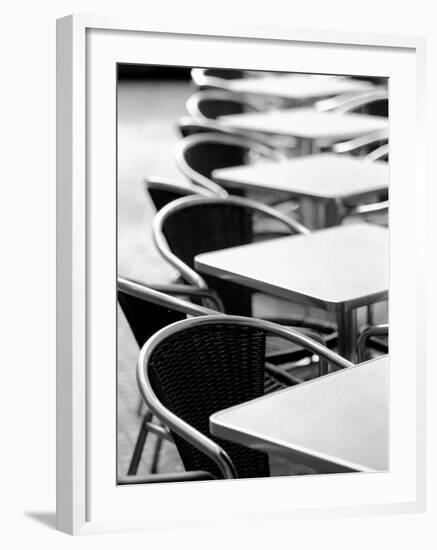 Cafe Tables, Palma, Mallorca, Spain-Walter Bibikow-Framed Photographic Print