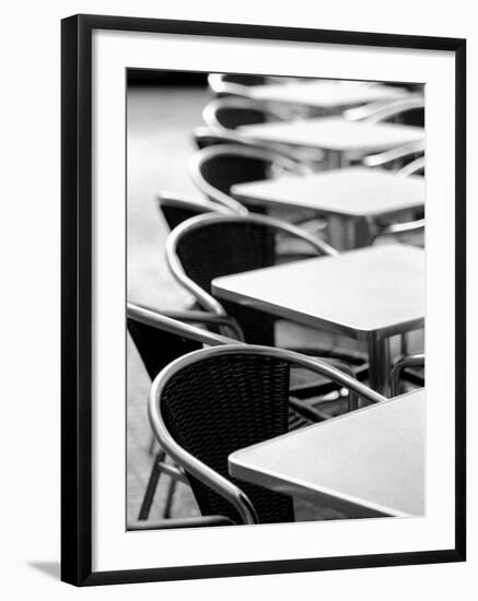 Cafe Tables, Palma, Mallorca, Spain-Walter Bibikow-Framed Photographic Print