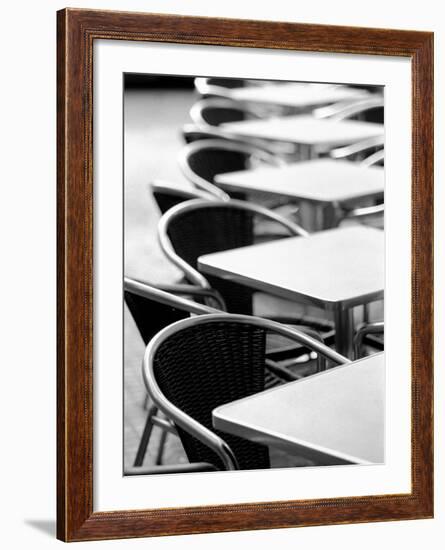 Cafe Tables, Palma, Mallorca, Spain-Walter Bibikow-Framed Photographic Print