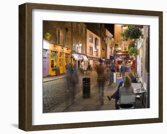 Cafe, Temple Bar, Evening, Dublin, Republic of Ireland, Europe-Martin Child-Framed Photographic Print