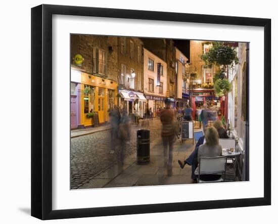 Cafe, Temple Bar, Evening, Dublin, Republic of Ireland, Europe-Martin Child-Framed Photographic Print