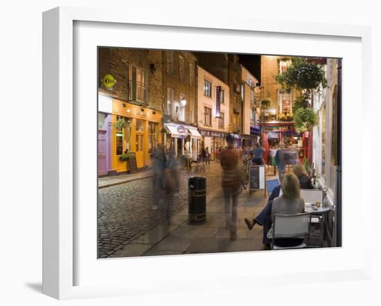 Cafe, Temple Bar, Evening, Dublin, Republic of Ireland, Europe-Martin Child-Framed Photographic Print