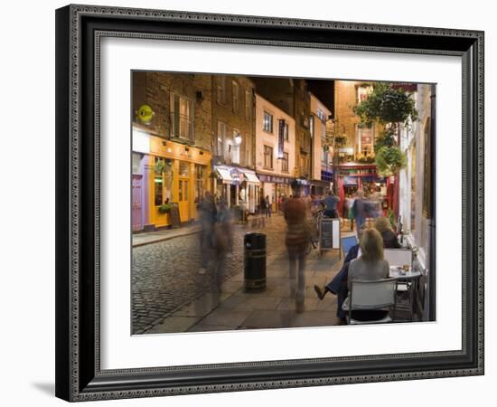 Cafe, Temple Bar, Evening, Dublin, Republic of Ireland, Europe-Martin Child-Framed Photographic Print