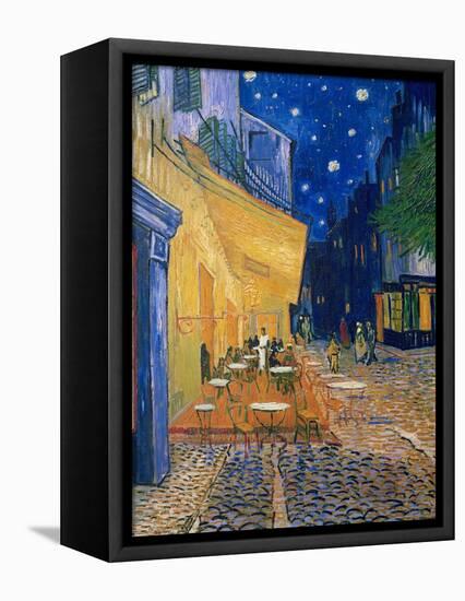 Cafe-terrace at night (Place du forum in Arles). Oil on canvas (1888) Cat. 232.-Vincent van Gogh-Framed Premier Image Canvas