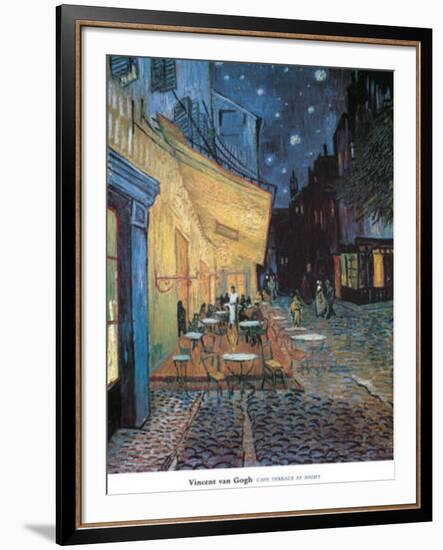 Cafe Terrace on Place du Forum Arles-Vincent van Gogh-Framed Art Print