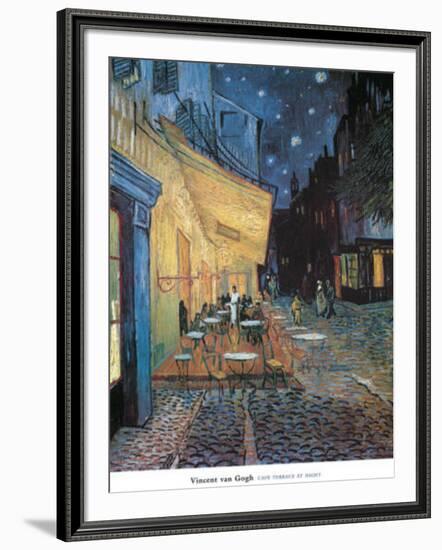 Cafe Terrace on Place du Forum Arles-Vincent van Gogh-Framed Art Print