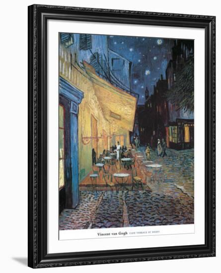 Cafe Terrace on Place du Forum Arles-Vincent van Gogh-Framed Art Print