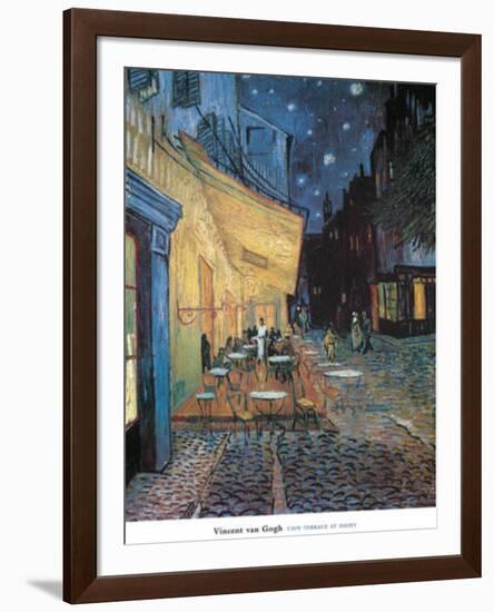 Cafe Terrace on Place du Forum Arles-Vincent van Gogh-Framed Art Print