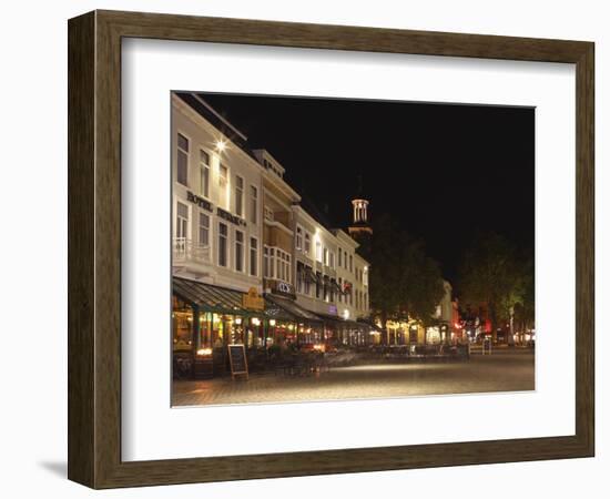 Cafes and Restaurants at the Grote Markt (Big Market) Square at Night, Breda, Noord-Brabant, Nether-Stuart Forster-Framed Photographic Print