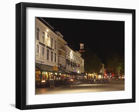 Cafes and Restaurants at the Grote Markt (Big Market) Square at Night, Breda, Noord-Brabant, Nether-Stuart Forster-Framed Photographic Print