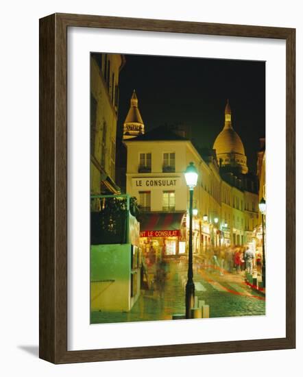 Cafes and Street at Night, Montmartre, Paris, France, Europe-Roy Rainford-Framed Photographic Print
