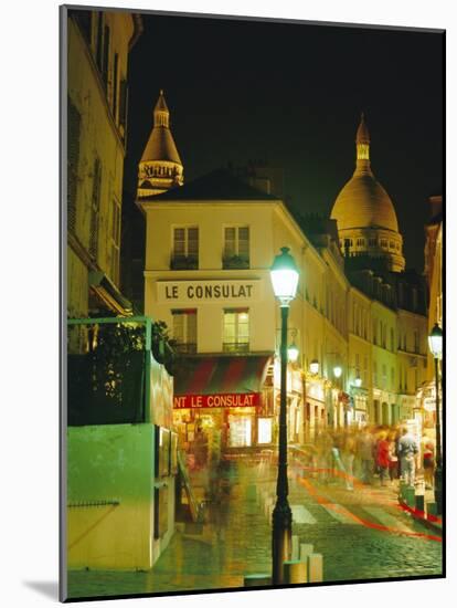 Cafes and Street at Night, Montmartre, Paris, France, Europe-Roy Rainford-Mounted Photographic Print