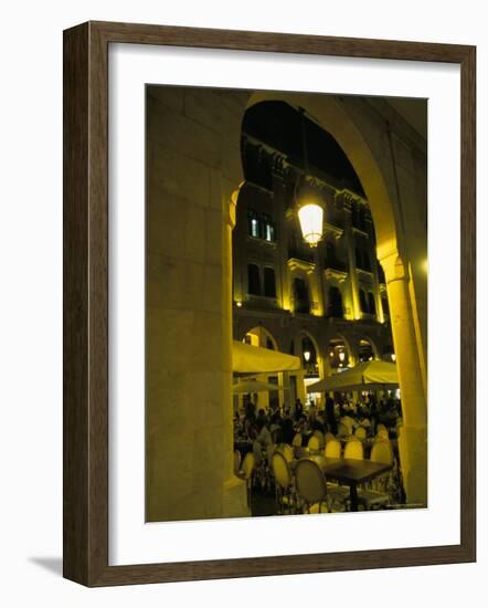 Cafes at Night, Place d'Etoile, Beirut, Lebanon, Middle East-Alison Wright-Framed Photographic Print