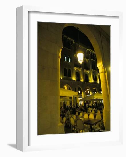 Cafes at Night, Place d'Etoile, Beirut, Lebanon, Middle East-Alison Wright-Framed Photographic Print