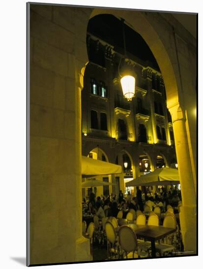 Cafes at Night, Place d'Etoile, Beirut, Lebanon, Middle East-Alison Wright-Mounted Photographic Print