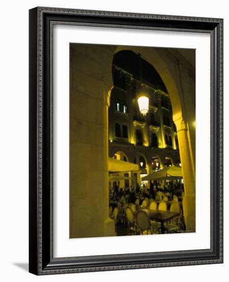 Cafes at Night, Place d'Etoile, Beirut, Lebanon, Middle East-Alison Wright-Framed Photographic Print