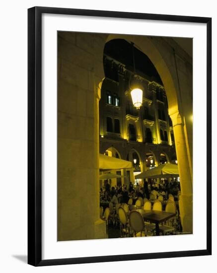 Cafes at Night, Place d'Etoile, Beirut, Lebanon, Middle East-Alison Wright-Framed Photographic Print