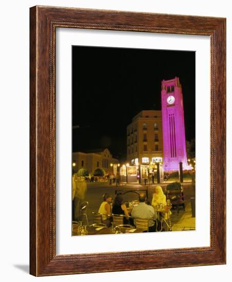 Cafes at Night, Place d'Etoile, Beirut, Lebanon, Middle East-Alison Wright-Framed Photographic Print