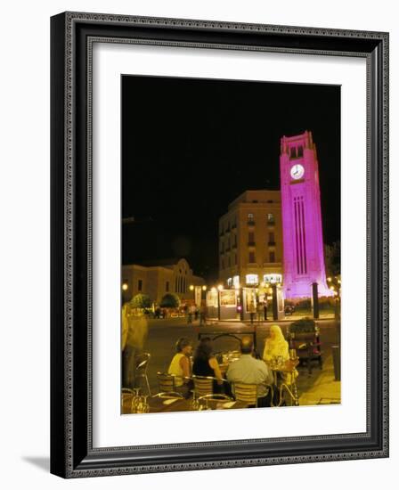 Cafes at Night, Place d'Etoile, Beirut, Lebanon, Middle East-Alison Wright-Framed Photographic Print