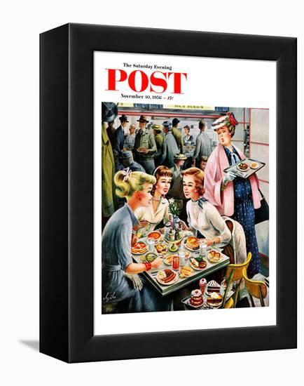"Cafeteria Dieter" Saturday Evening Post Cover, November 10, 1956-Constantin Alajalov-Framed Premier Image Canvas